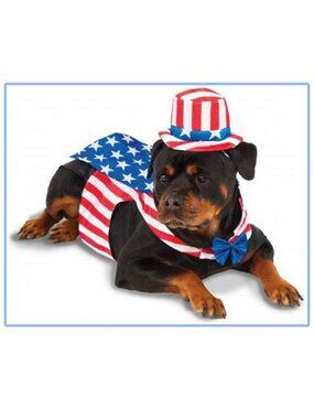 Dog Uncle Sam American 4th of July Costume Size Large
